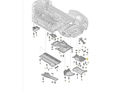 Захист днища лівий Audi A5 B8  08-16 задній