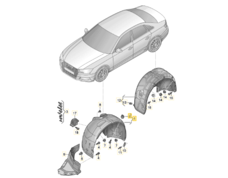 Підкрилок Audi A4 B9 правий передній