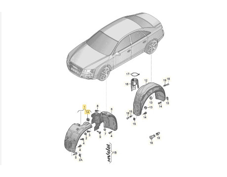 Підкрилок Audi A8 D4 лівий передній 10-17