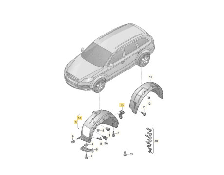Підкрилок Audi Q7 4L лівий передній