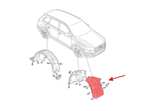 Підкрилок Audi Q7 4M правий передній